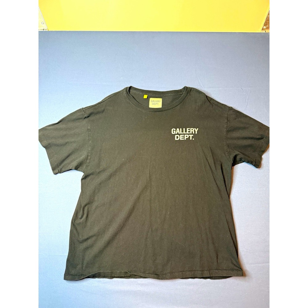 Gallery Dept. Men's L Black Double-Sided Logo Graphic Crew Neck T-Shirt